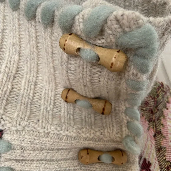 Anthropologie / Sleeping on Snow - Floral Knit Button-Up Sweater - Picture 7 of 7